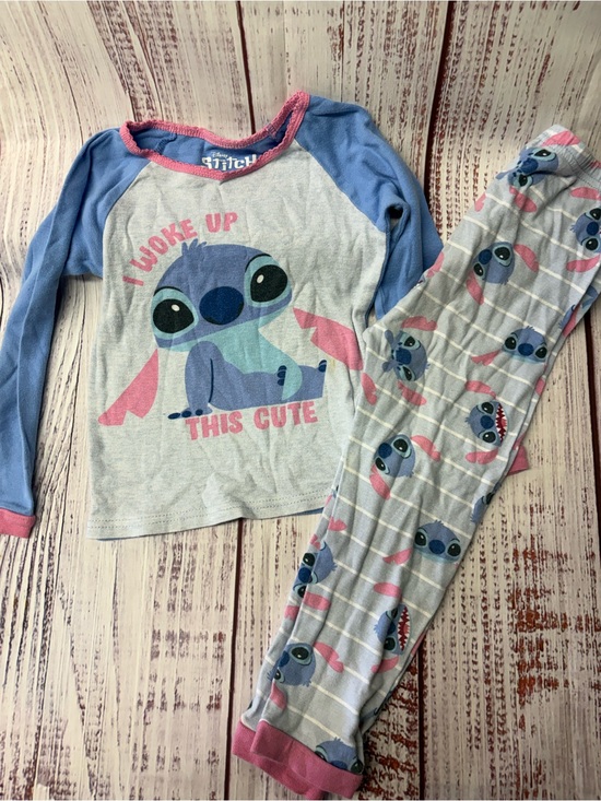 Disney Other - Disney Girls Blue & Pink Stitch Pajama Set